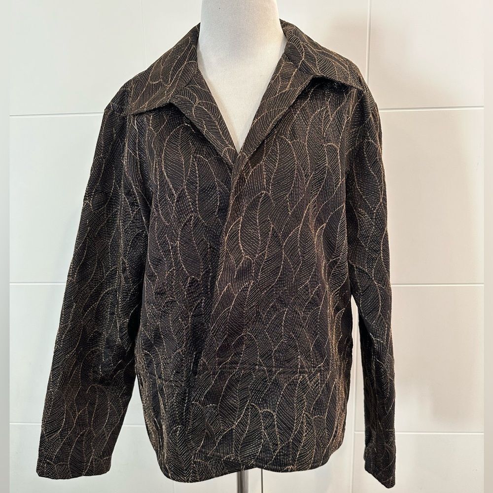 NWT Chico's brown leaf textured blazer Lightweight Jacket